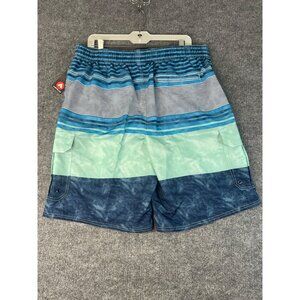 Airwalk Men's Size XLARGE swim trunks with Mesh inside Blue-mint green- grey NWT